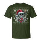 Christmas Skull Ugly Christmas Heavy Xmas Skeleton T-Shirt