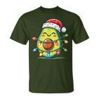 Festive Avocado Santa Christmas Lighting T-Shirt