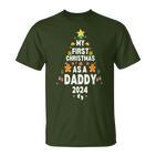 First Christmas As A Daddy 2024 Pregnancy Announcement T-Shirt