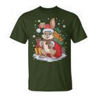 Christmas Bunny Santa Hat Rabbit Christmas T-Shirt