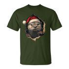 Otter With Christmas Hat Sunglasses Cute Otter T-Shirt