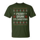 Ugly Christmas Drinking Merry Drunk I'm Christma T-Shirt