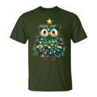 Girls Boys Owl Pyjamas Christmas Lights T-Shirt