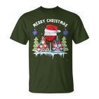 Glass Red Wine Gnome Christmas T-Shirt