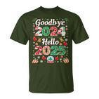 Goodbye 2024 Hello 2025 Merry Christmas Happy New Year 2025 T-Shirt