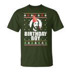 Jesus Nasty Christmas Knitted Jacket With Birthday Boy  T-Shirt