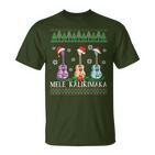 Mele Kalikimaka Hawaiian Christmas Ukulele Ugly  T-Shirt