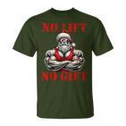 No Lift No Fitness Santa Muscle Christmas T-Shirt