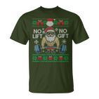 No Lift No Ugly Christmas Santa Gym T-Shirt