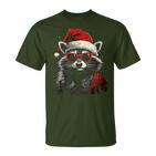 Raccoon With Christmas Hat Christmas T-Shirt