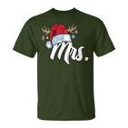 Santa Claus Hat Mrs Partner Outfit For Christmas T-Shirt