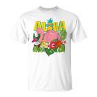 Aloha Hawaii Hawaii-Flamingo Children Nager Girls Toddler Blue T-Shirt