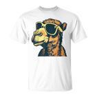 Camel With Sunglasses Gray T-Shirt