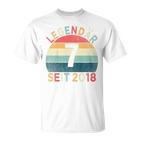 Children's 7Th Birthday Legendary Since 2018Intage 7 Years Old T-Shirt