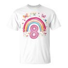 Children's Birthday 8 Girls Rainbow Fairy Eight 8 Years T-Shirt