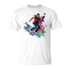 Colourful Ski Jumper Girl On Women's Ski Jumping Long-Sleeved T-Shirt