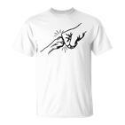 Dog And Man Hitting Hand Man Dog Friendship Bump Dog Paw Gray T-Shirt