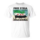 Free Syria Syria Revolution Freedon Flag Blue T-Shirt