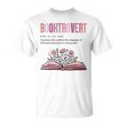 Booktrovert Definition Book Lovers Librarian Flowers T-Shirt