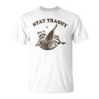 Raccoon Stay Trashy Fun Meme  Gray T-Shirt