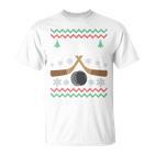 Happy Hockeydays Ice Hockey Fan Ugly Christmas Sweater T-Shirt