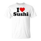 Japanese Food I Love Heart Sushi T-Shirt