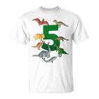 Kinder Geburtstags 5 Jahre Dinosaurier Dino 5 Geburtstag T-Shirt