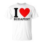 With I Love Budapest Motif T-Shirt