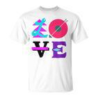 Love Colourful Typography For Creative Individuality Blue T-Shirt