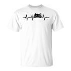 Motorcycle Heartbeat Biker Ecg Heart Rate Motorcycle Biker T-Shirt