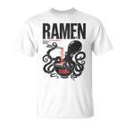 Ramen Anime Manga Kawaii Otaku Fashion Backprint Streetwear Gray T-Shirt