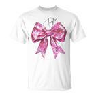 Taylor Lover First Name N Girls Pink Disco Ball Bow T-Shirt