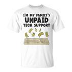 I Am The Unpaid Technical Support My Family Nerd Geek It Computer Gray T-Shirt