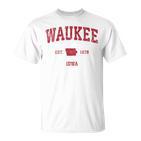 Waukee Iowa Iaintage-Sportdesign Roter Druck T-Shirt