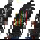 Black History Is American History Afro African American Flag Men's T-shirt Back Print
