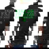 Kiss Me I'm Irish Or Drunk Shamrock Drinking Beer Men's T-shirt Back Print