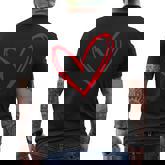 Red Heart Cool Love Heart Graphic Valentines Men's T-shirt Back Print