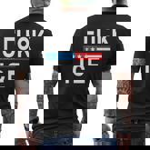 Support Immigrants Fuck Ice Men's T-shirt Back Print