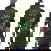 I Believe Bigfoot Sasquatch Ugly Christmas Sweater Mens Men's T-shirt Back Print