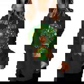 Green Black Afro Mother Earth Day Gaia Save Our Planet Earth Women Sweatshirt