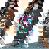 Flossing Unicorn 6 Year Old 6Th Birthday Girl Unicorn Party Women's Oversized Comfort T-Shirt