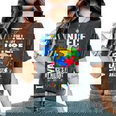 I Wear Blue For My Niece Autism Awareness Day Aunt Uncle Women's Oversized Comfort T-Shirt