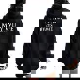 My Wife Beats Me Husband Joke For Father's Day Women Oversized Hoodie Back Print