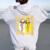 Mom Of Both Baseball Softball Coquette Baseball Women Oversized Hoodie Back Print