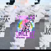 I Suck At Fantasy Football Unicorn Rainbow Loser Men Women Oversized Hoodie Back Print