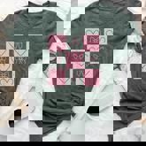 Retro Checkered Valentine Day Heart Coquette Bow Girls Bella Canvas T-shirt