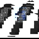 Cheer Sister Bow Sport Cheerleader Cheerleading Blue T-Shirt