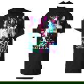 Flossing Unicorn 4 Year Old 4Th Birthday Girl Unicorn Party T-Shirt