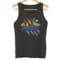 Lgbt Funny Rainbow Elephant Hugs Lesbian Gay Pride Unisex Tank Top 