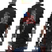 T-shirt Uomo Con Stampa USA Gun Flag E AR15 - Tema 2° Emendamento, Effetto Invecchiato, Taglio Regular In Cotone